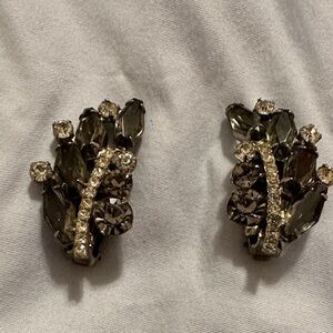 Elegant Antique Crystal Clip-On Earrings